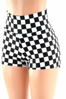 Checkered High Waist Shorts - Coquetry Clothing