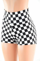 Checkered High Waist Shorts - Coquetry Clothing
