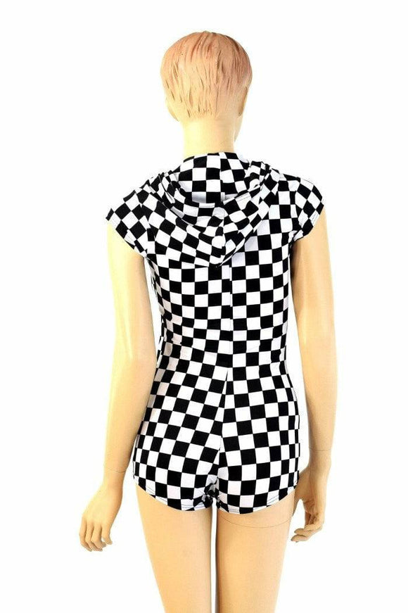 Checkered Hoodie Romper - Coquetry Clothing