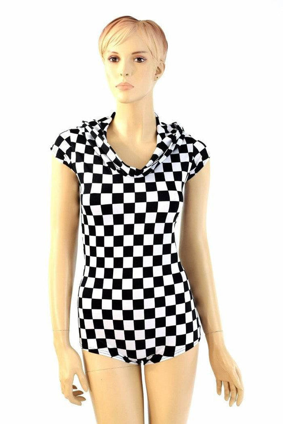 Checkered Hoodie Romper - Coquetry Clothing
