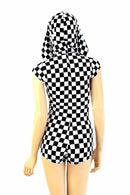 Checkered Hoodie Romper - Coquetry Clothing