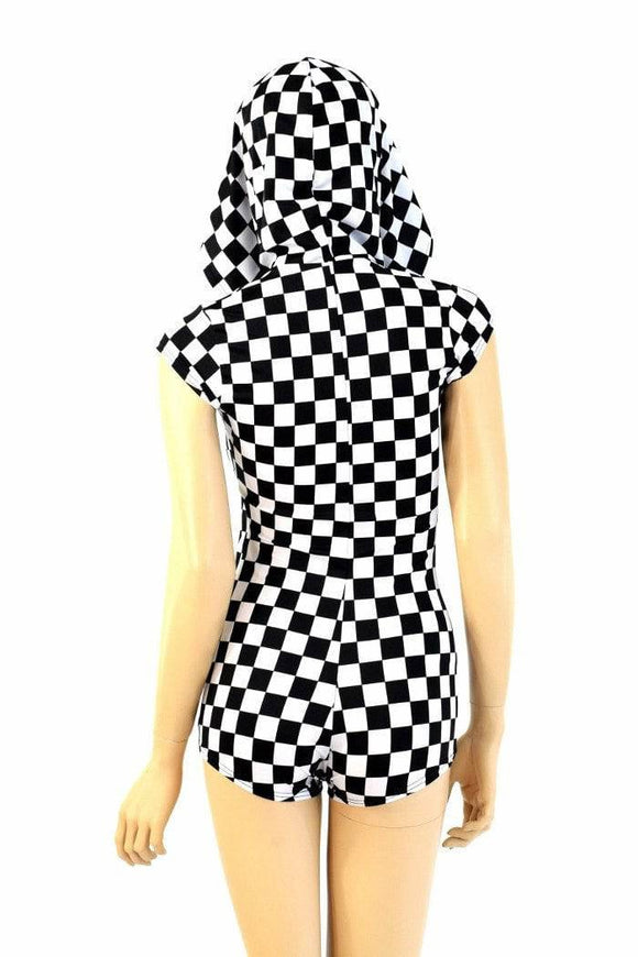 Checkered Hoodie Romper - Coquetry Clothing