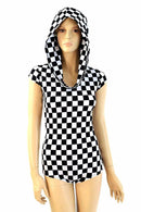 Checkered Hoodie Romper - Coquetry Clothing