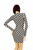 Checkered Long Sleeve Dress - Coquetry Clothing
