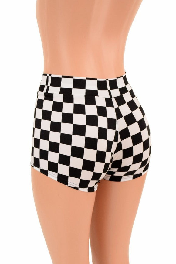 Checkered Mid Rise Shorts - Coquetry Clothing