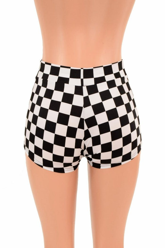 Checkered Mid Rise Shorts - Coquetry Clothing