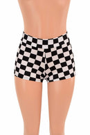 Checkered Mid Rise Shorts - Coquetry Clothing