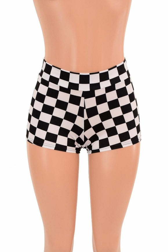 Checkered Mid Rise Shorts - Coquetry Clothing