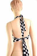 Checkered Tie Back Halter - Coquetry Clothing