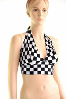 Checkered Tie Back Halter - Coquetry Clothing