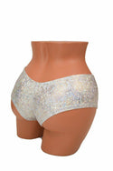 Cheeky Booty Shorts in Silver on White Shattered Glass - 6