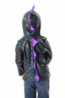 Childrens Black & Purple Dragon Hoodie - Coquetry Clothing
