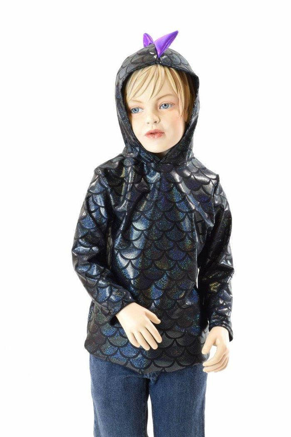 Childrens Black & Purple Dragon Hoodie - Coquetry Clothing