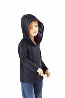 Childrens Black Soft Knit Galaxy Hoodie - Coquetry Clothing