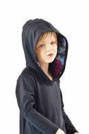 Childrens Black Soft Knit Galaxy Hoodie - Coquetry Clothing