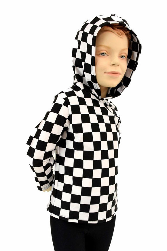 Childrens Black & White Hoodie - Coquetry Clothing