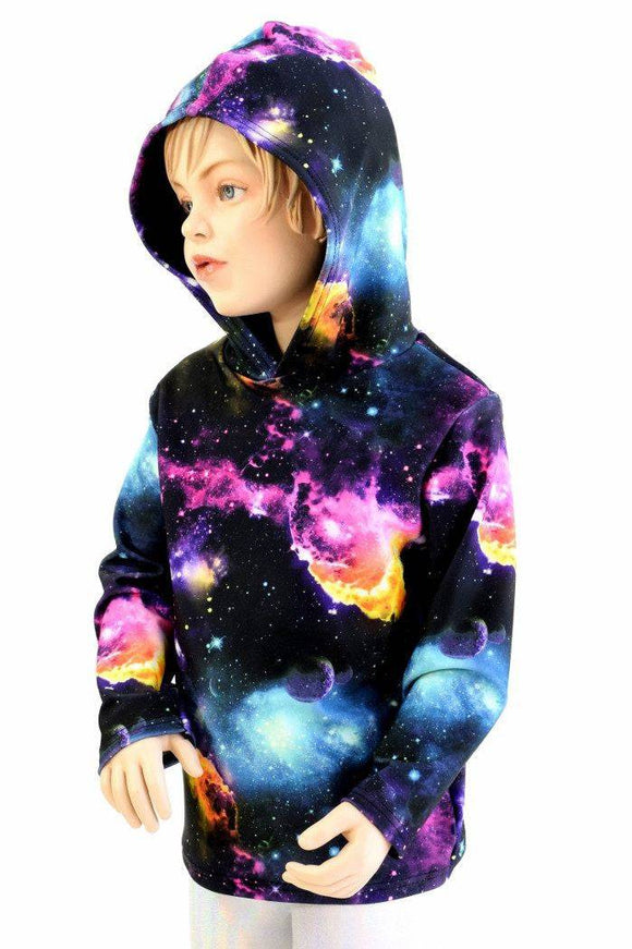 Childrens Galaxy UV Glow Long Sleeve Hoodie - Coquetry Clothing