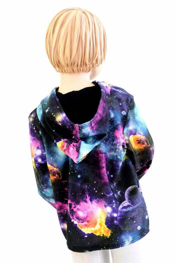 Childrens Galaxy UV Glow Long Sleeve Hoodie - Coquetry Clothing