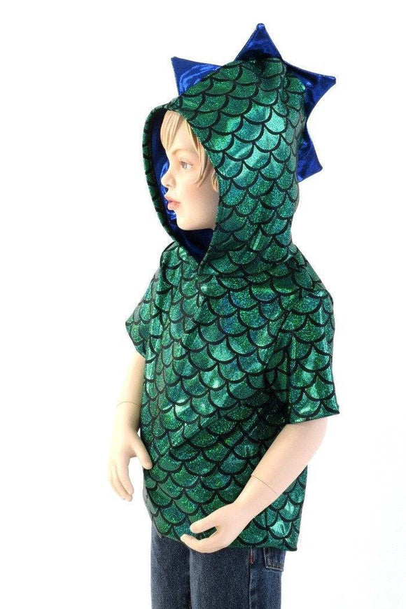 Childrens Green & Blue Dragon Hoodie - Coquetry Clothing