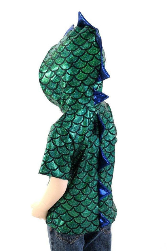 Childrens Green & Blue Dragon Hoodie - Coquetry Clothing