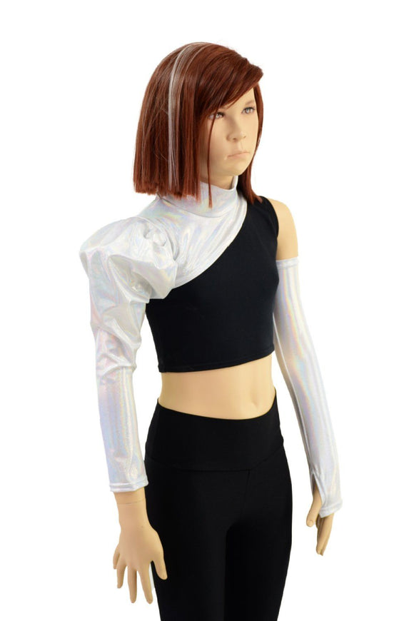 Childrens Size Single Arm Victoria Bolero and Fingerless Glove Set in Flashbulb - Coquetry Clothing