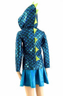 Childrens Turquoise & Lime Dragon Hoodie - 2