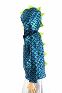 Childrens Turquoise & Lime Dragon Hoodie - 4