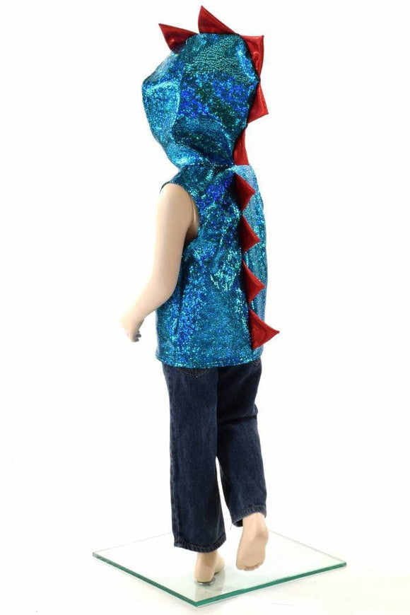 Childrens Turquoise & Red Dragon Hoodie - Coquetry Clothing