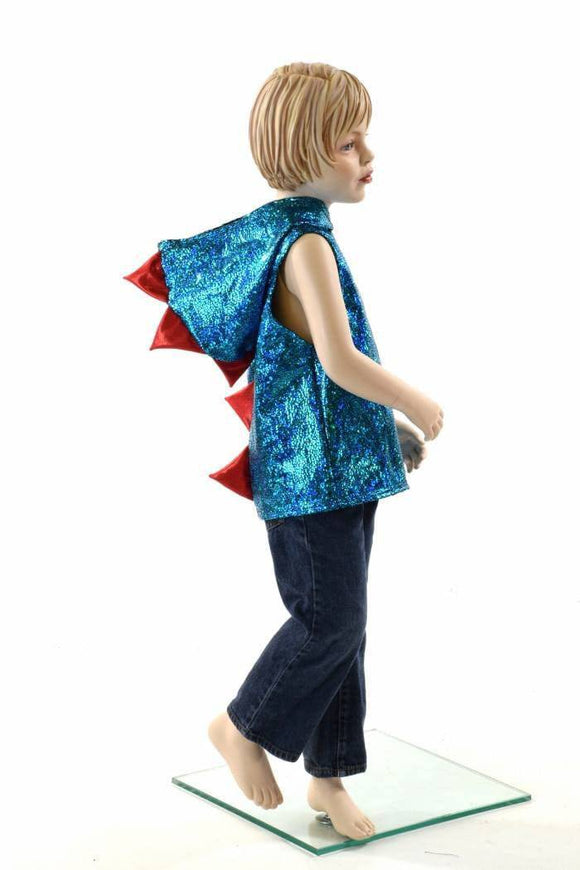 Childrens Turquoise & Red Dragon Hoodie - Coquetry Clothing