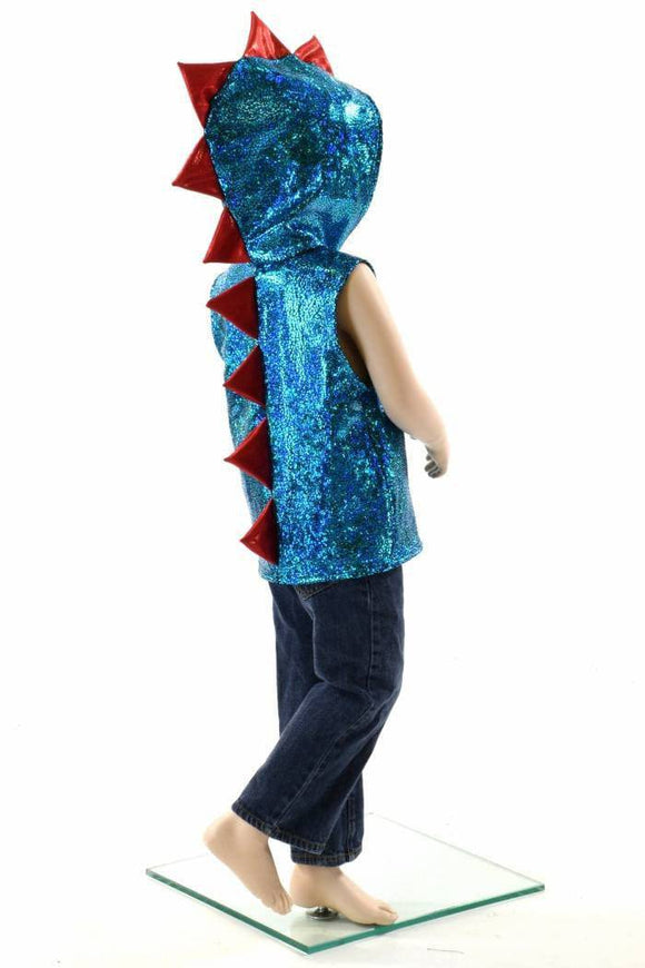 Childrens Turquoise & Red Dragon Hoodie - Coquetry Clothing
