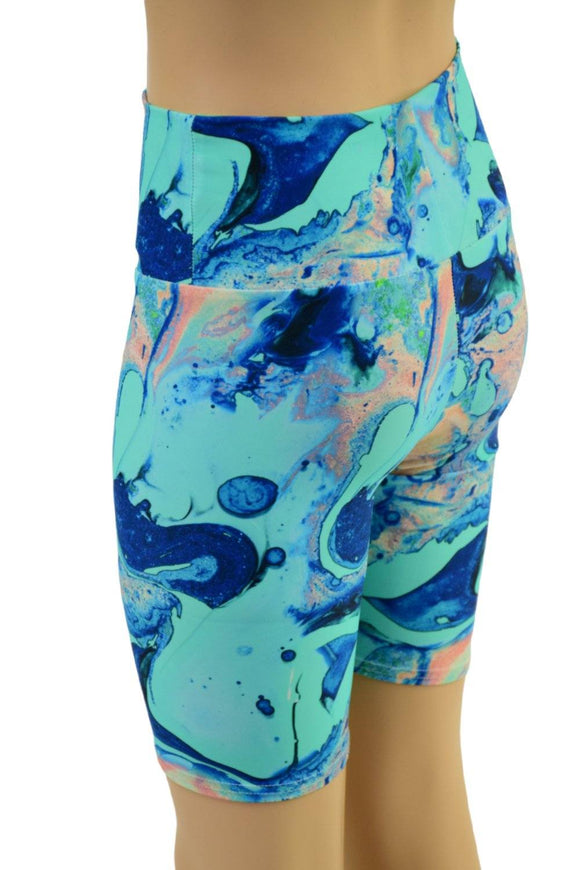 Childrens Unisex Bike Shorts in Lapis Lagoon - Coquetry Clothing