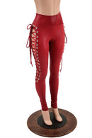 Coagulant Red Lace Up Leggings - Coquetry Clothing