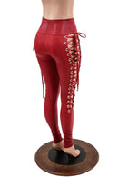 Coagulant Red Lace Up Leggings - Coquetry Clothing