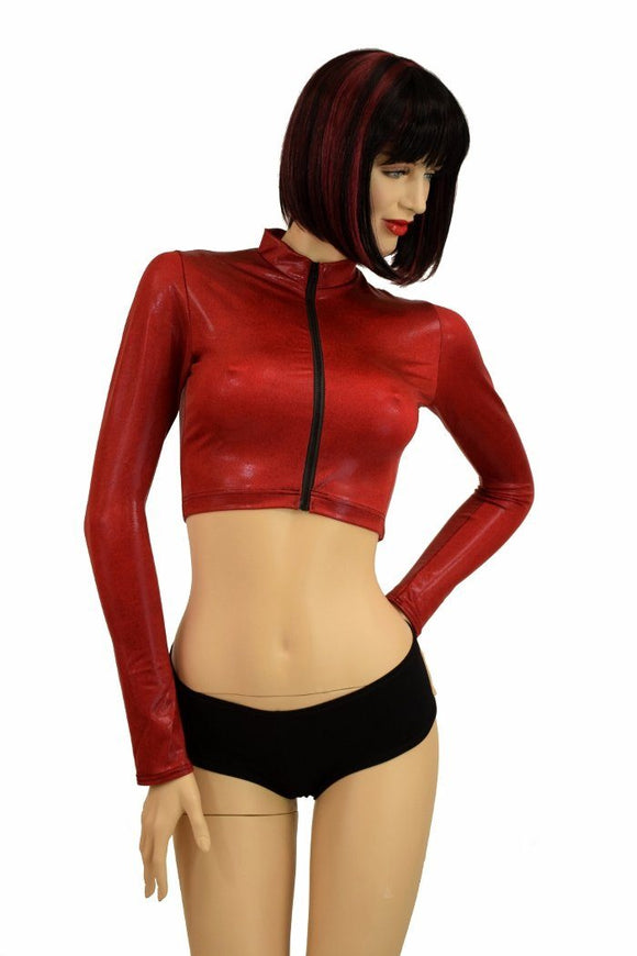 Coagulant Zippered Crop Top - Coquetry Clothing