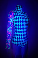 Color Blocked NEON UV Glow Romper - 5