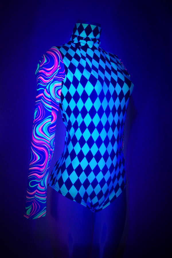 Color Blocked NEON UV Glow Romper - 5