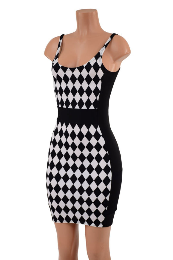 Color Blocked Side Panel Bodycon Mini Dress with Cargo Pockets - Coquetry Clothing