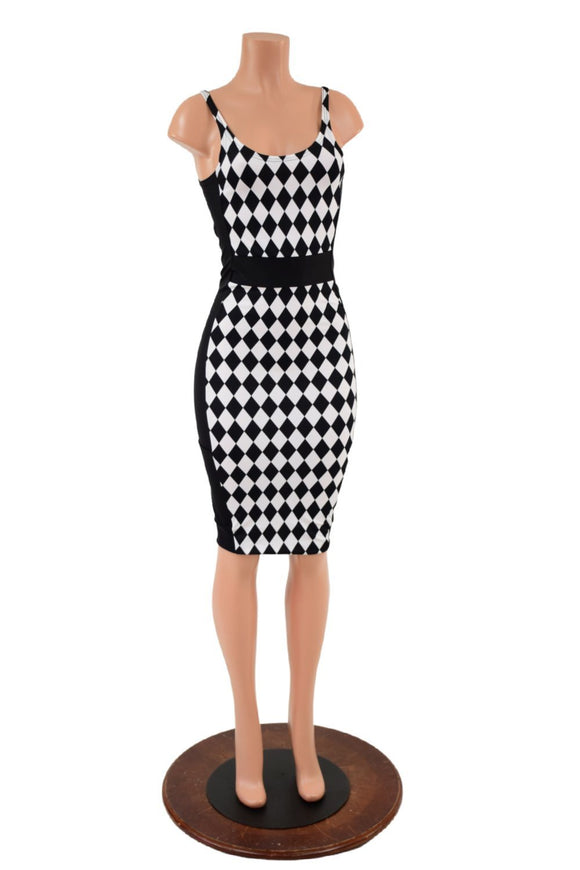 Color Blocked Side Panel Wiggle Dress with Cargo Pockets - Coquetry Clothing