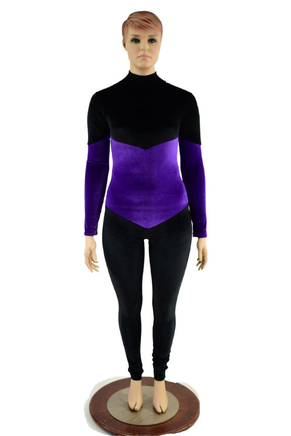 Color Blocked Velvet Cadet Suit - Coquetry Clothing