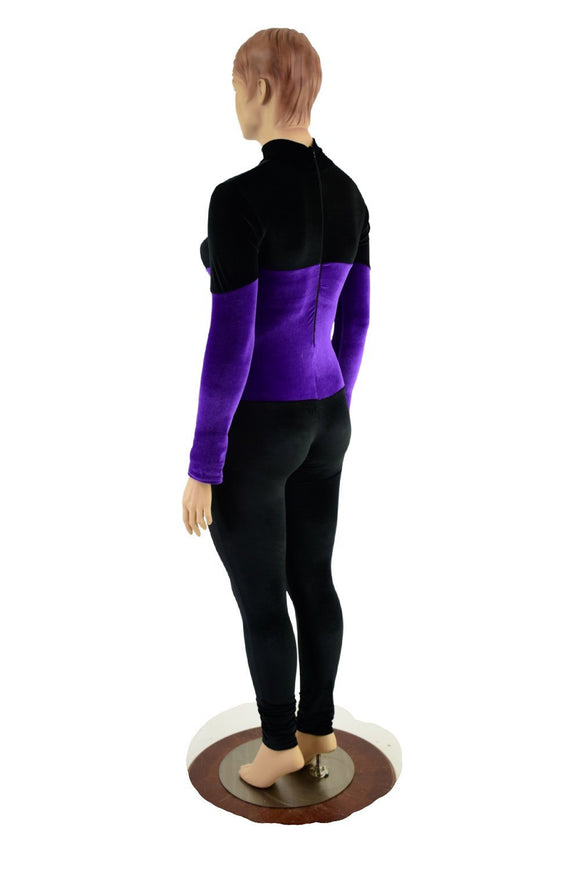 Color Blocked Velvet Cadet Suit - Coquetry Clothing