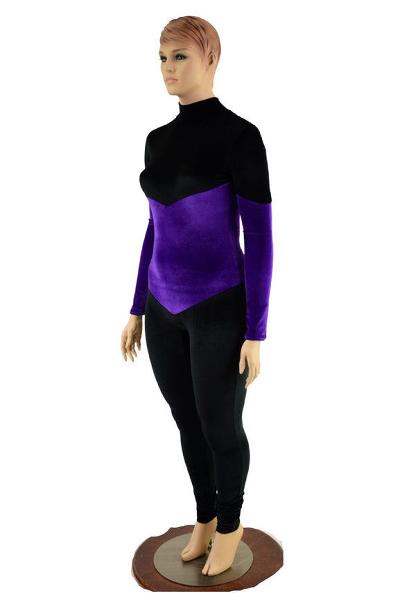 Color Blocked Velvet Cadet Suit - Coquetry Clothing