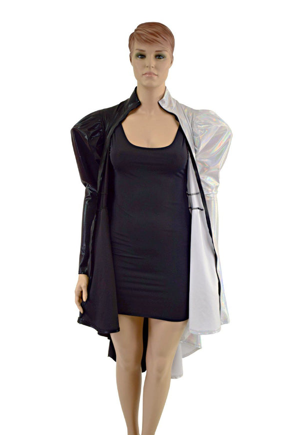 Color Split Hi Lo Dress with Full Separating Front Zipper - Coquetry Clothing