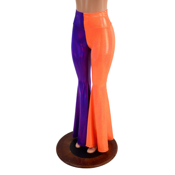 Color Split High Waist Solar Flares - Coquetry Clothing