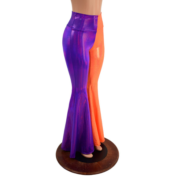 Color Split High Waist Solar Flares - Coquetry Clothing