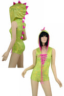 Green & Pink Lace Up Dragon Romper - 1