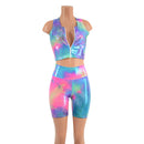 Cotton Candy Bike Shorts & Racerback Crop Top Set - Coquetry Clothing