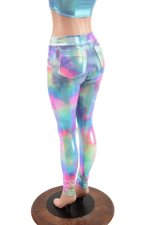 Cotton Candy Mid Rise Leggings with Front AND Back Pockets - Coquetry Clothing