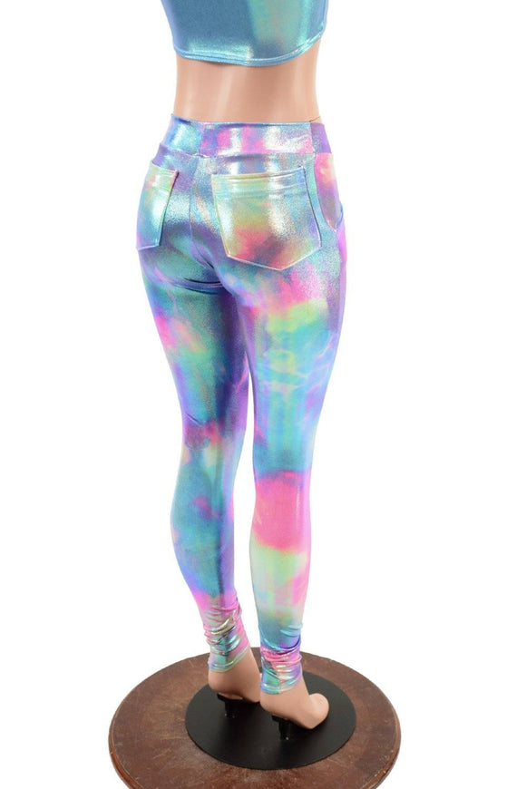 Cotton Candy Mid Rise Leggings with Front AND Back Pockets - Coquetry Clothing
