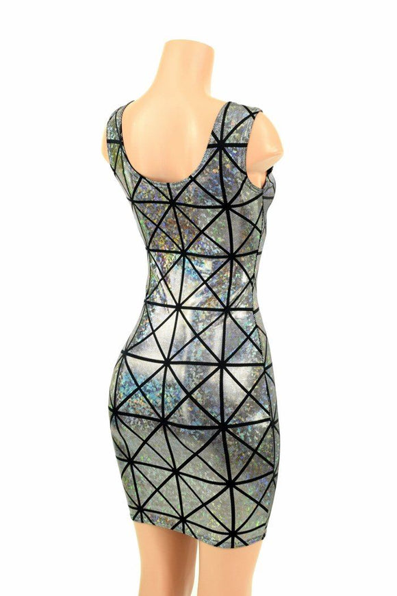 Cracked Tile Holographic Tank dress - Coquetry Clothing