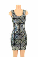 Cracked Tile Holographic Tank dress - Coquetry Clothing
